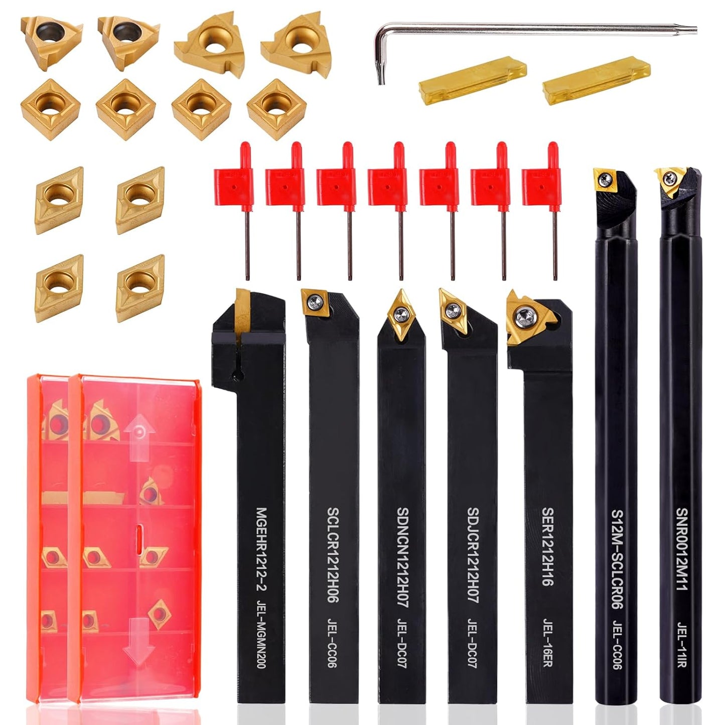 Indexable Lathe Turning Tool 21Pcs Kit for Precision Machining
