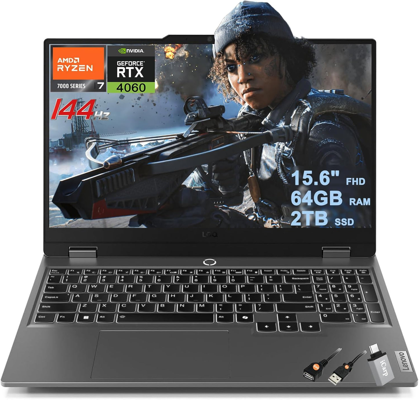 Lenovo LOQ Gaming Laptop with Ryzen 7 and RTX 4060 Graphics