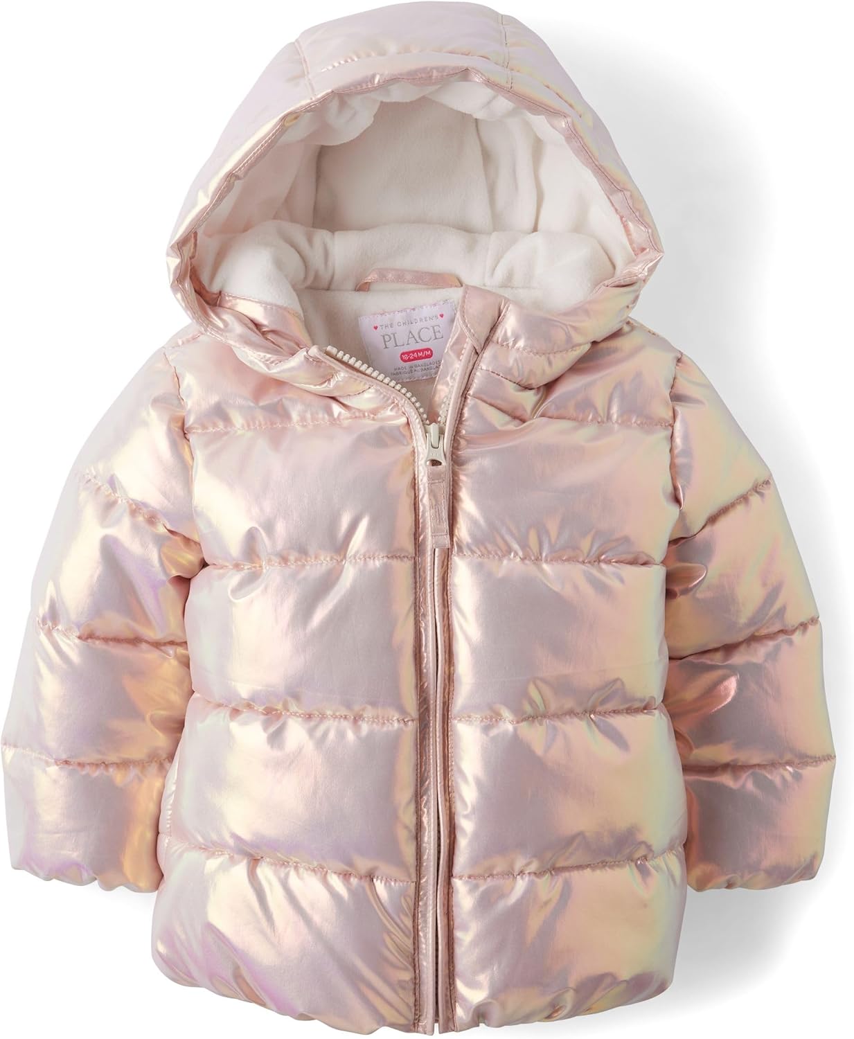 Medium Weight Wind-Resistant Puffer Jacket for Baby Girls