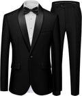 WEEN CHARM Men's Suits Slim Fit 2 Piece One Button Blazer Set