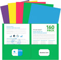Two Pocket Folders for School Office Home Business - 160 Pack
