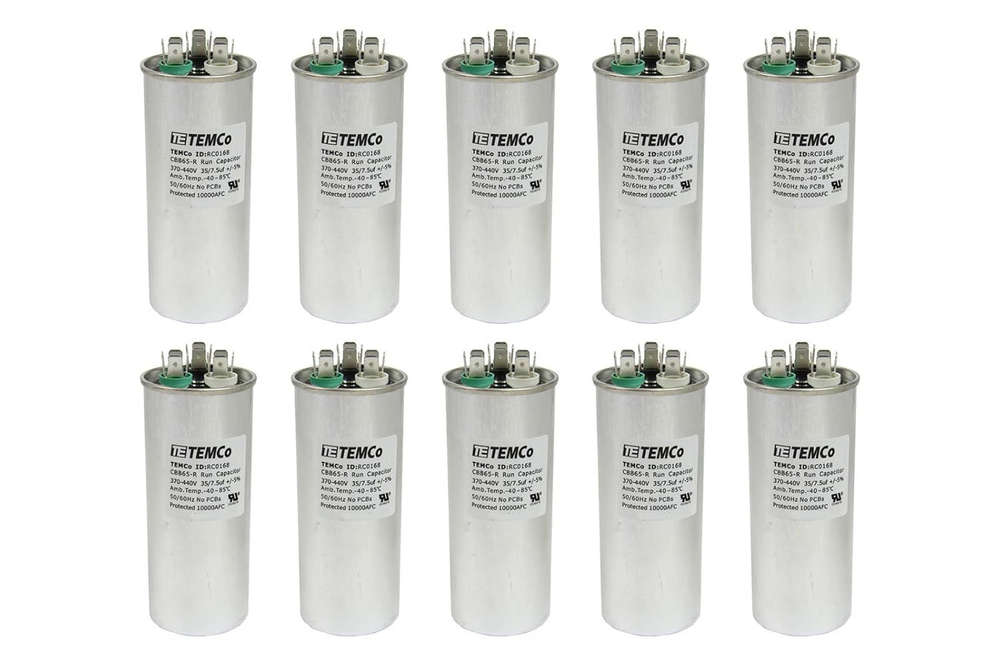 10 Pack Dual Run Capacitor CBB65 for HVAC Applications
