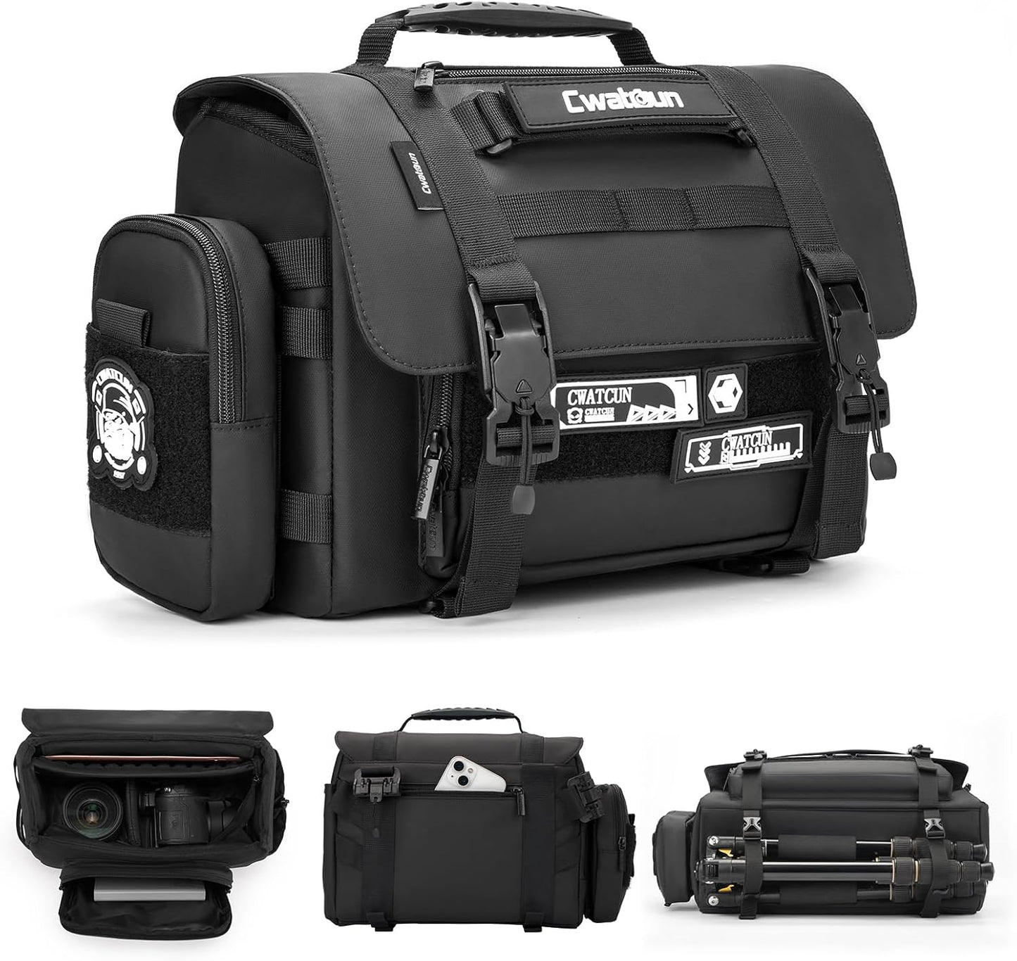 Cwatcun Waterproof Multifunction Camera Sling Bag for Travel