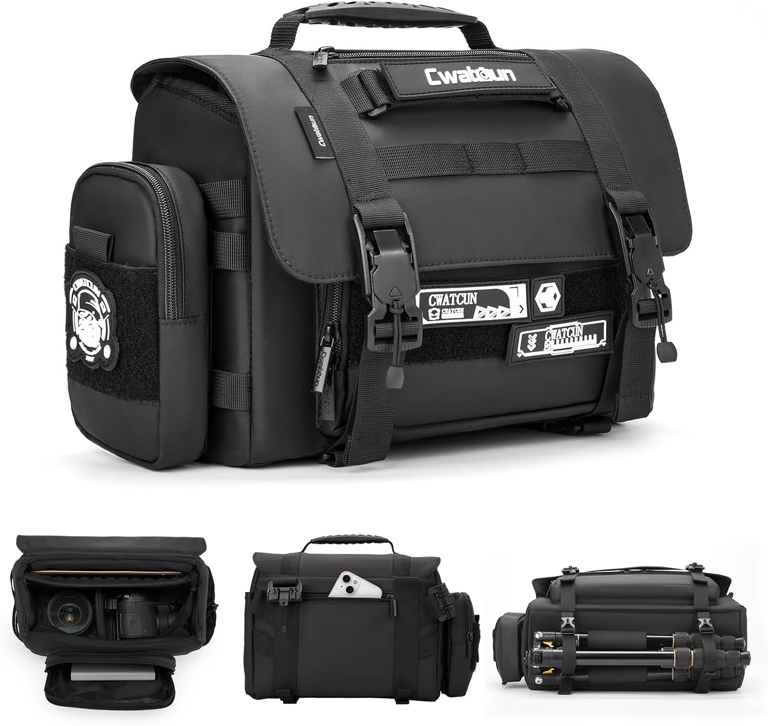 Cwatcun Waterproof Multifunction Camera Sling Bag for Travel