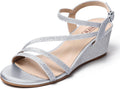 Wedge Heel Sandal for Women - Low 2 in Strappy Bridal Heel