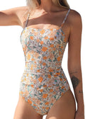 CUPSHE Women One Piece Swimsuit Square Neck Cutout Back - Tummy Design