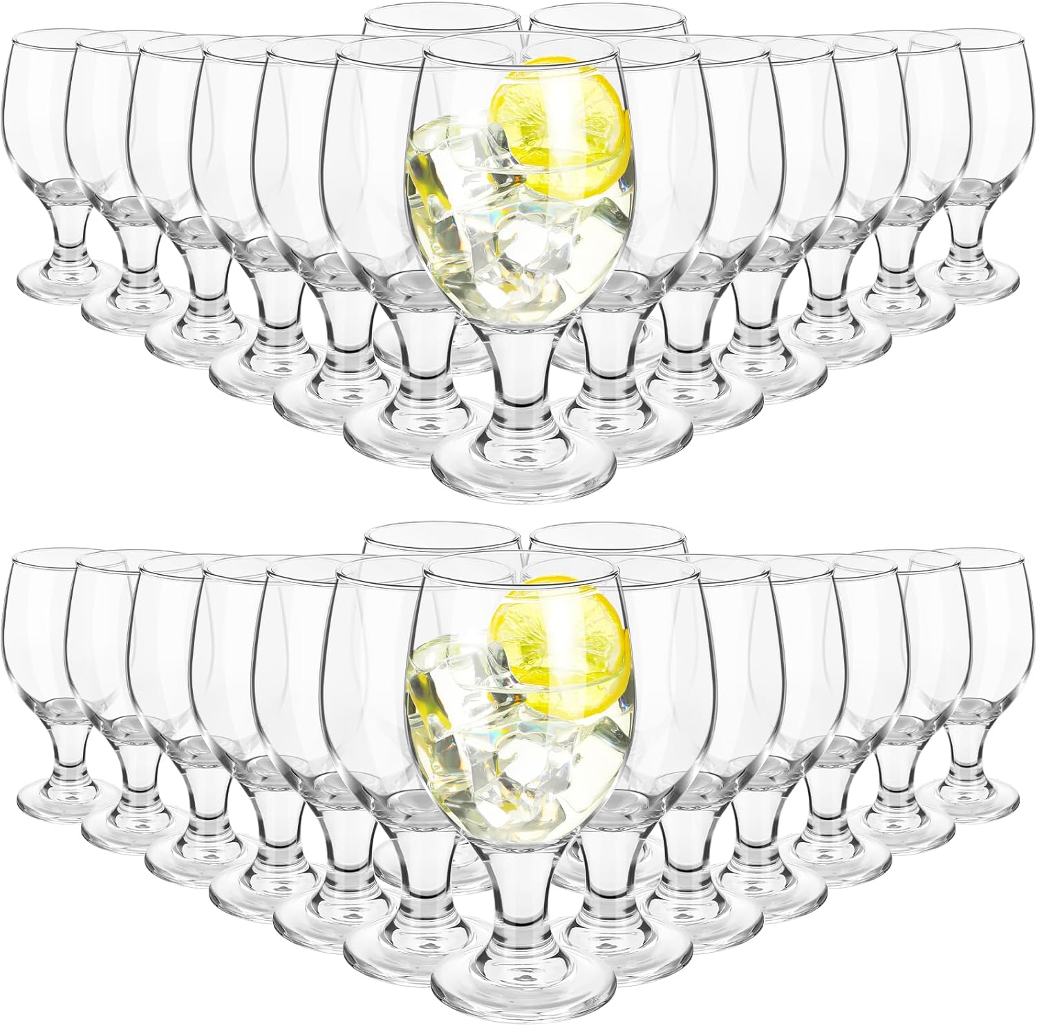 Set of 30 Clear Glasses for Water, Juice, and More