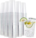 FOCUSLINE 12 oz Silver Rimmed Plastic Cups 200 Pack - Elegant