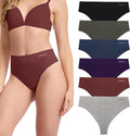 BAMBOO COOL Women's High Waisted Seamless Thongs 6 Pack