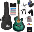 WINZZ 40 Cutaway Acoustic Guitar Bundle - Online Lessons Included!