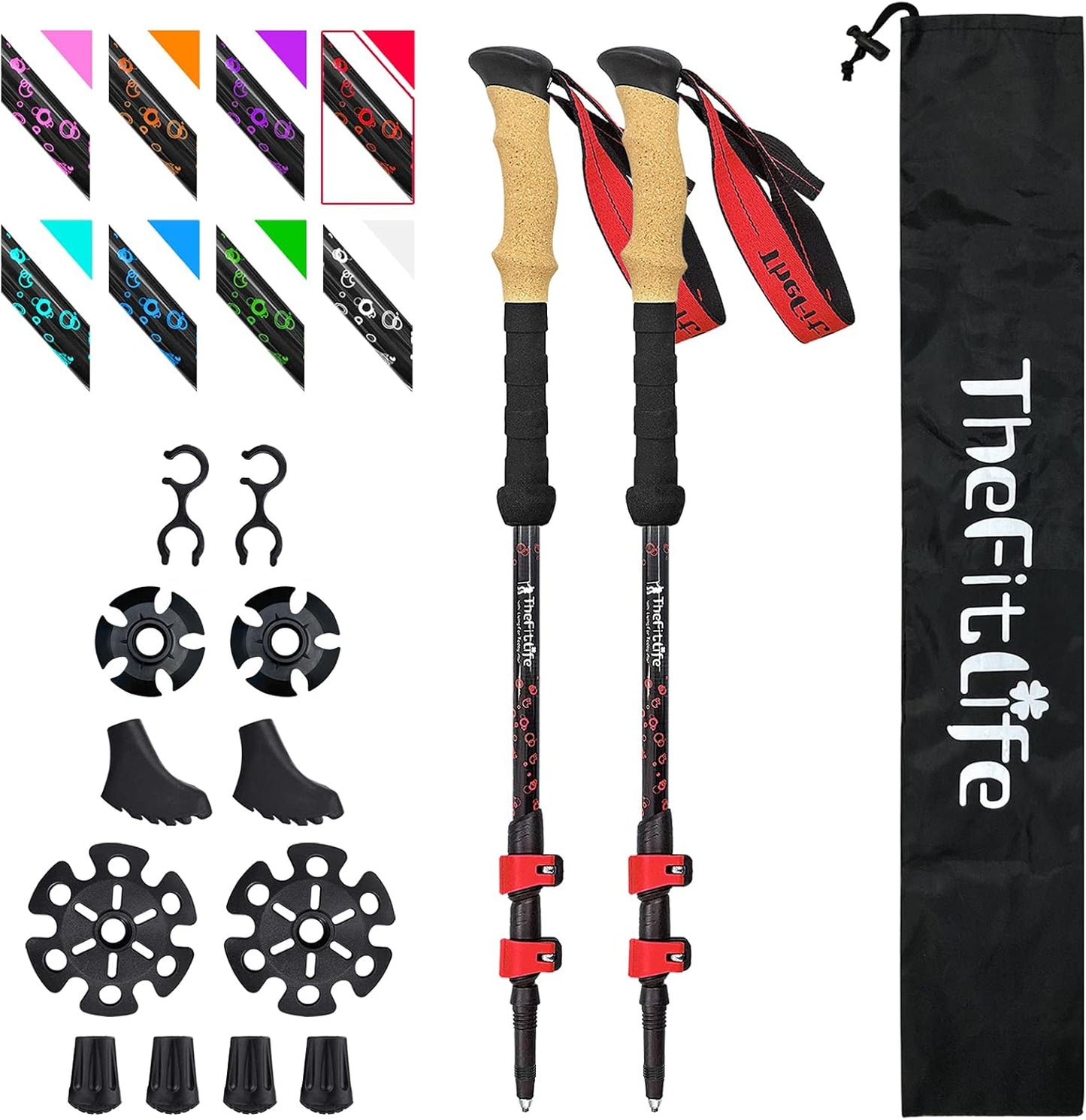 TheFitLife Ultralight Trekking Poles: Collapsible & Telescopic