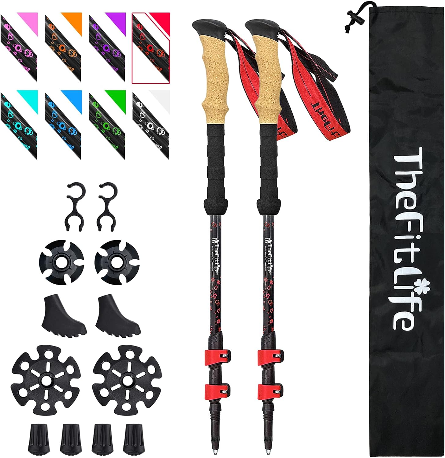 TheFitLife Carbon Fiber Trekking Poles for Hiking Adventures