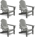 Adirondack Chair Set of 4 - Weather Resistant Folding Chairs