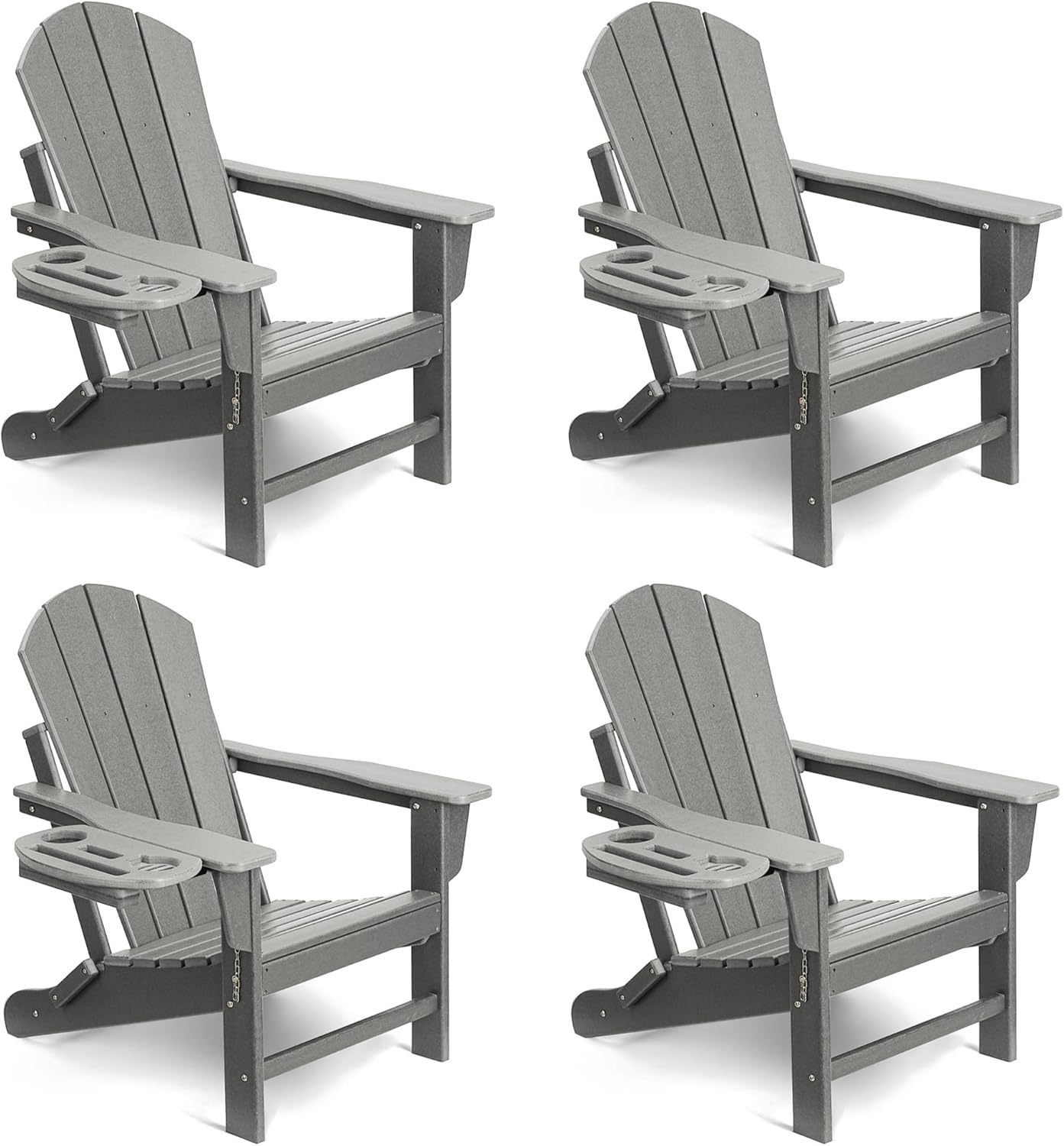 Adirondack Chair Set of 4 - Durable Folding Chairs for Relaxing