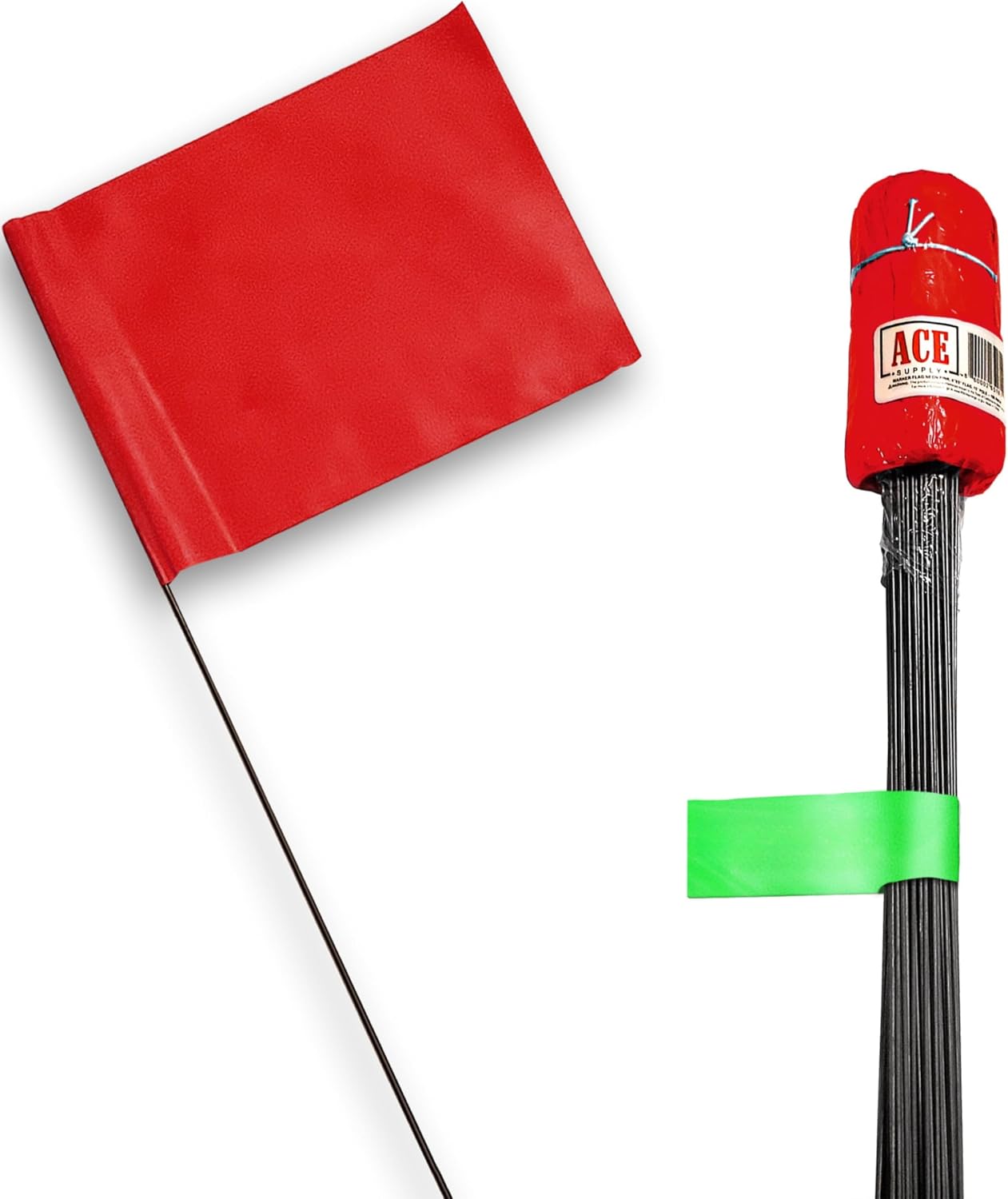 Red Marking Flags 100 Pack for Lawn, Irrigation, and Landscaping