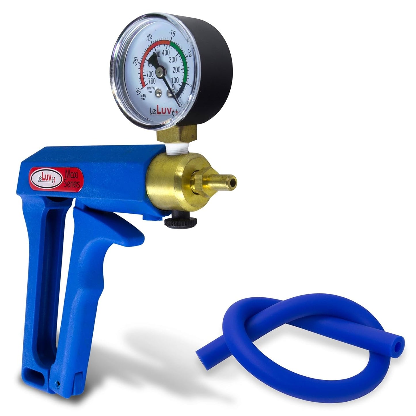 LeLuv Vacuum Pump Blue Maxi with Ergonomic Handle and Gauge