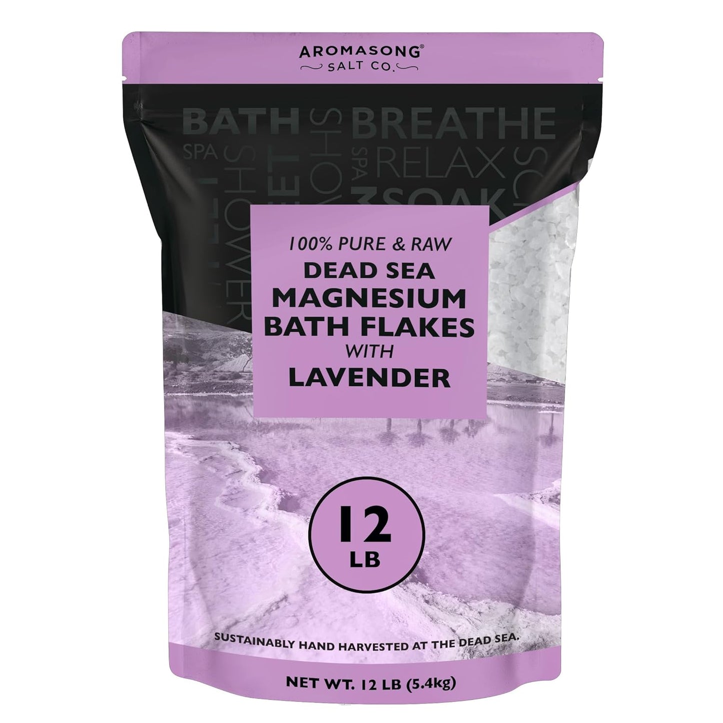 Aromasong Magnesium Bath Flakes with Natural Lavender for Relaxation