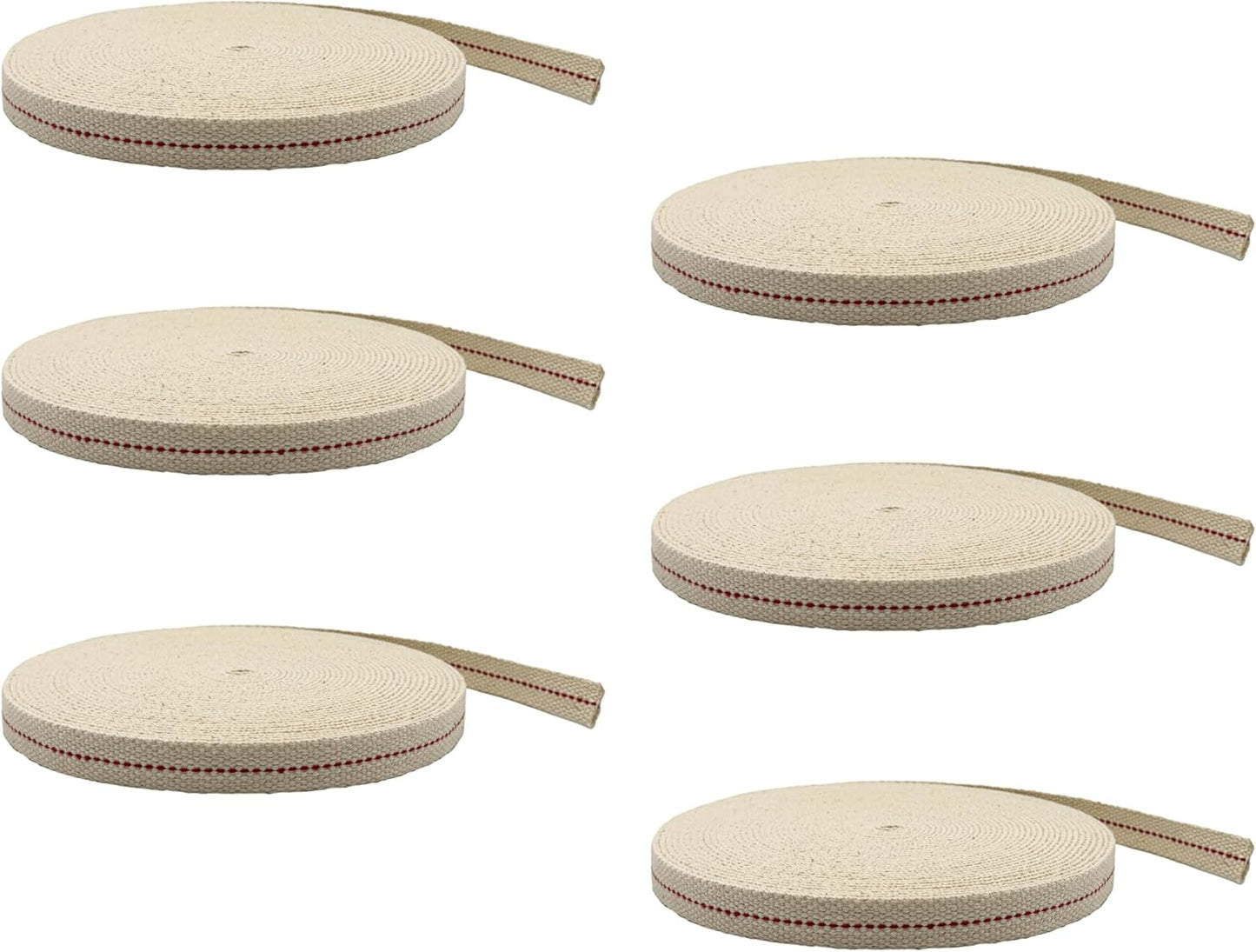Light of Mine 5/8 Inch Cotton Flat Wick for Lanterns - 6 Pack