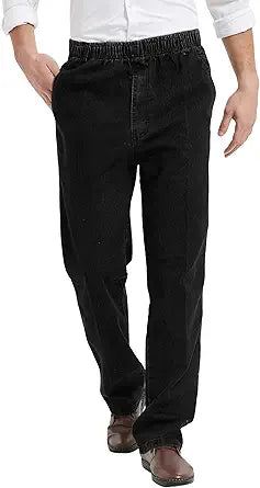 Mens Elastic Waist Jeans for Comfort and Style by IDEALSANXUN