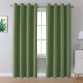 DUALIFE Sage Green Blackout Curtains 52 x 96 in - Thermal Insulated