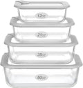 Glass Food Containers with Glass Lid - Airtight Borosilicate Set