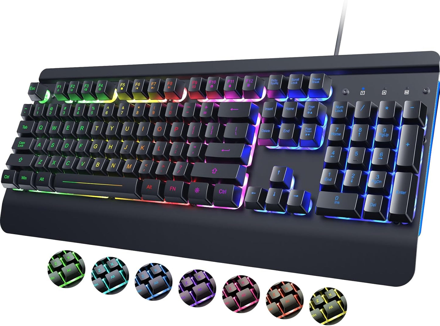 RisoPhy PC419 RGB Gaming Keyboard - Silent, Stylish, Waterproof