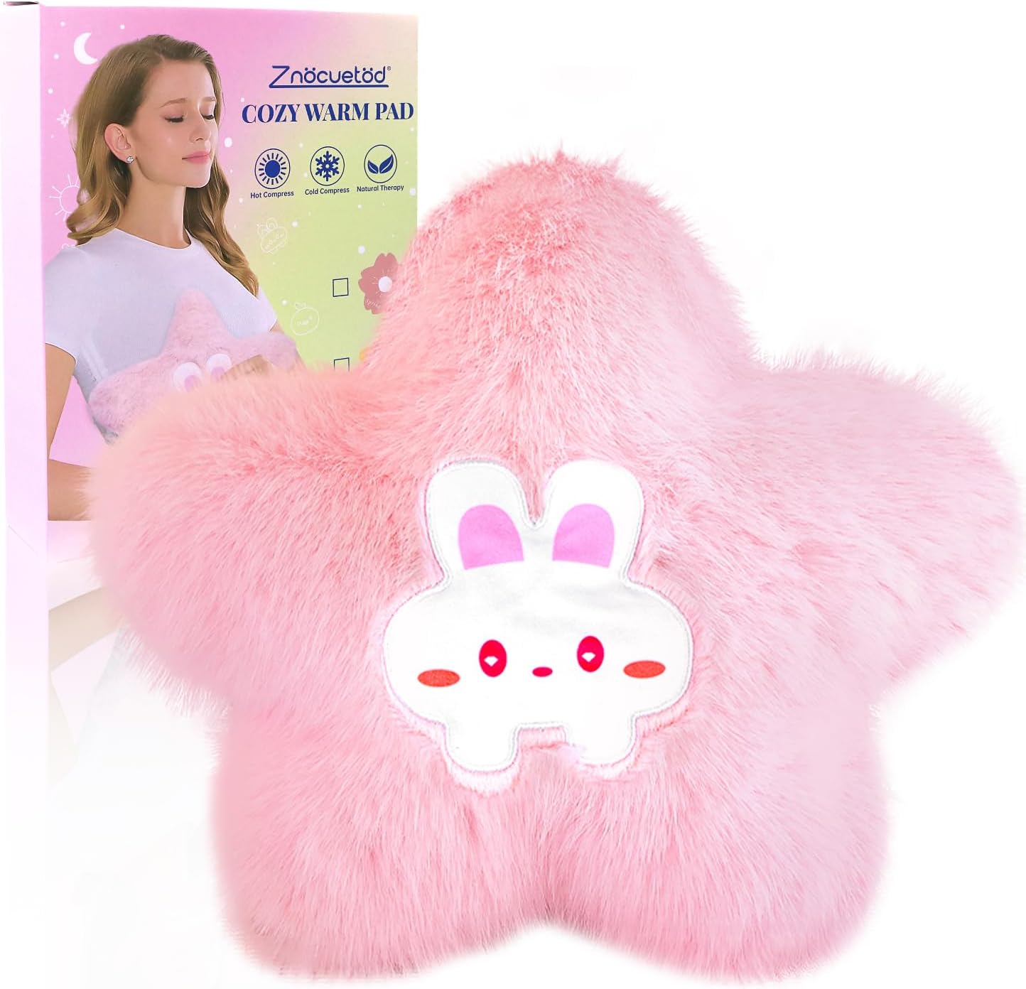 Moist Heat Pad for Period Relief - Cute & Cozy Star Plush!