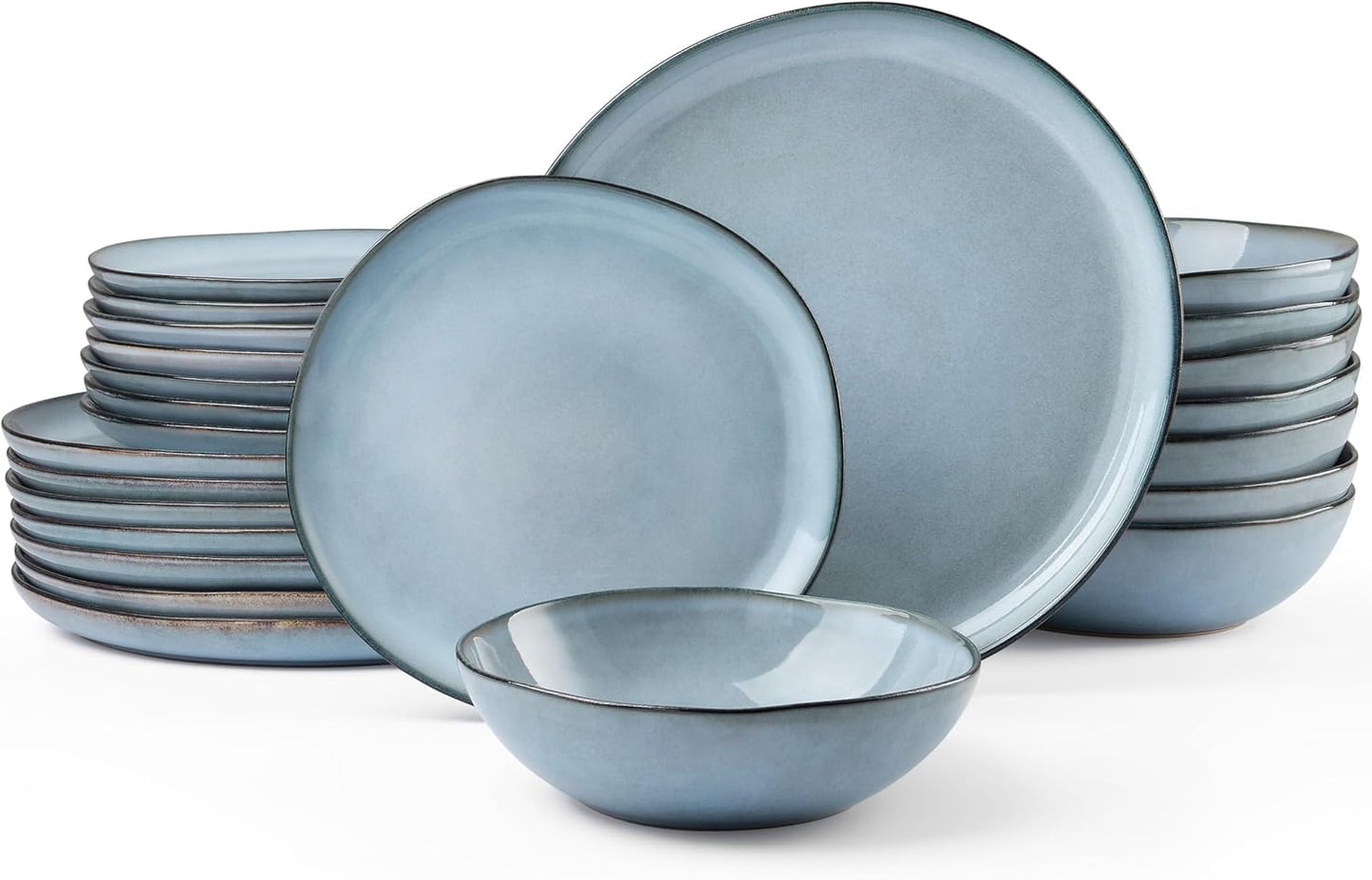 HaWare Dinnerware Sets - 24-Piece Stoneware Dish Set for 8