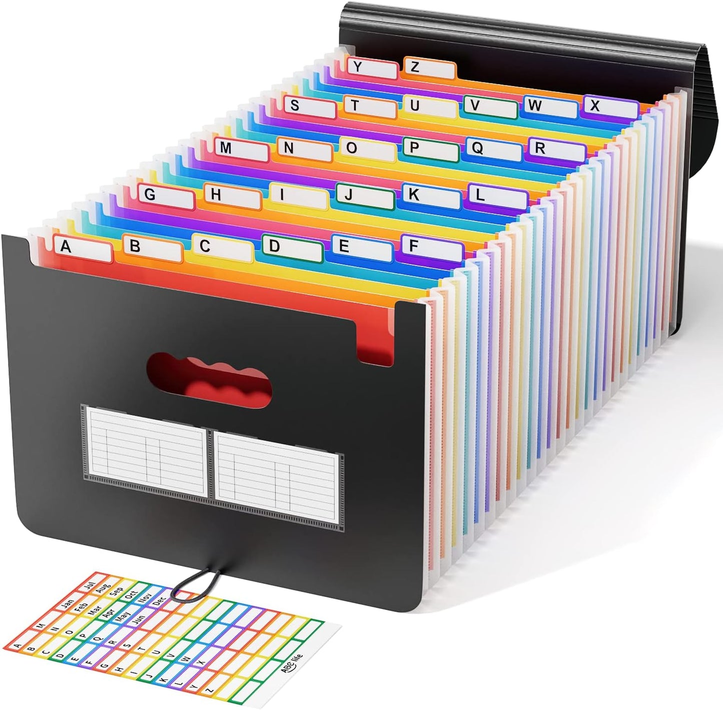 ABC Life 26 Pocket Accordion Organizer: Portable A-Z Tabs