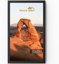 12x20 Aluminum Metal Picture Frame Panoramic Black - Tempered Glass