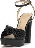 Womens Block Heel Ankle Strap Platform Sandal - 4.9in Heel