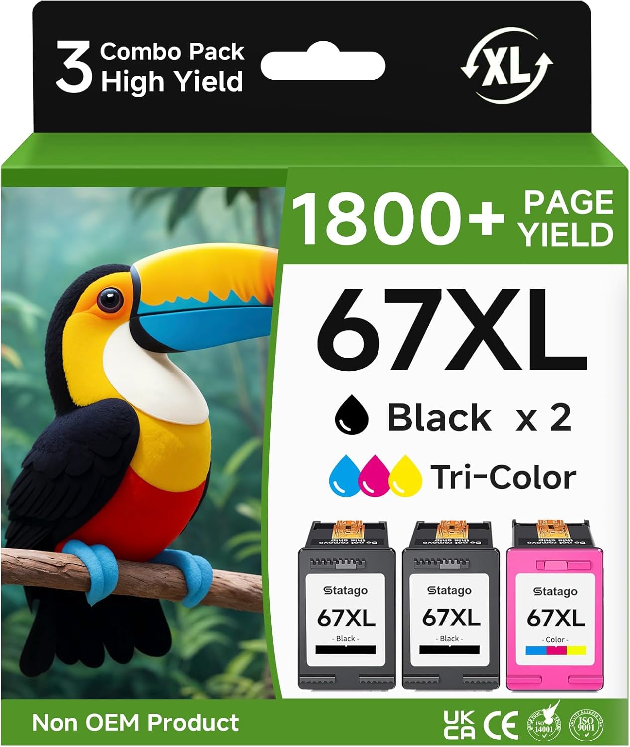 Compatible 67XL Ink Cartridge Replacement for HP Envy Printers