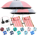 2 Pack Beach Umbrella with 360 Clamp - UPF50+ Sun Protection