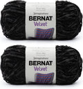 Bernat Velvet Blackbird Yarn 2-Pack - Plush Bulky Velvet for Blankets