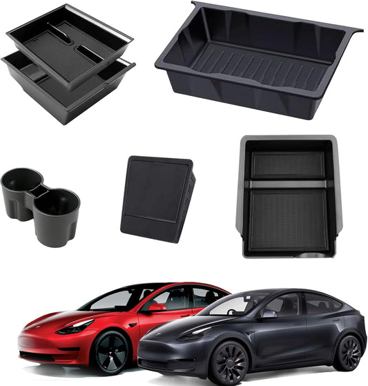 6PCS Center Console Organizer Tray for Tesla Model Y 2021 2024