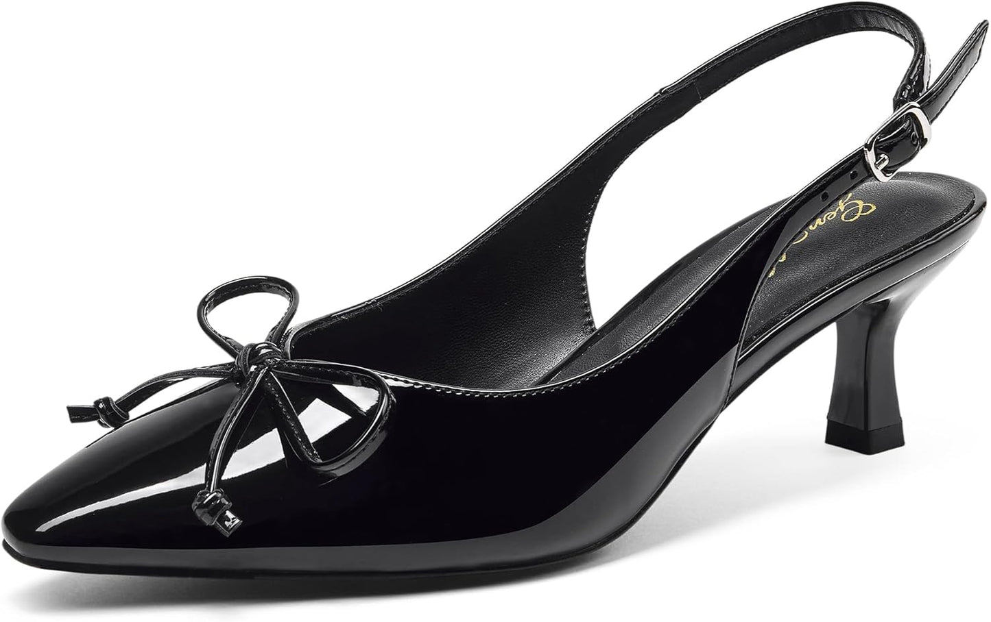GENSHUO Low Kitten Heels Elegant Wedding Pumps for Women