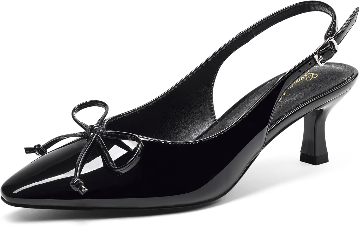 GENSHUO Low Kitten Heels Elegant Wedding Pumps for Women
