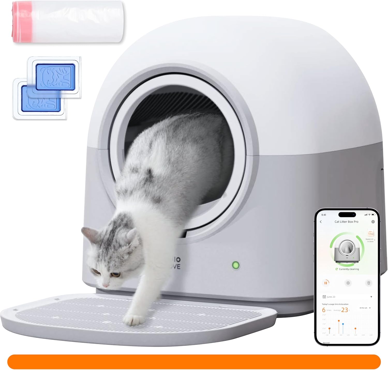 Hands-Free Smart Robot Litter Box - 60L Capacity, Anti-Pinch, Deodorizer