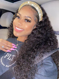 24inch Water Wave Headband Wig Human Hair 220 Density - Wear and Go