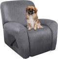 Recliner Chair Covers Leather Like 4-Piece Slipcover - Soft, Non-Slip
