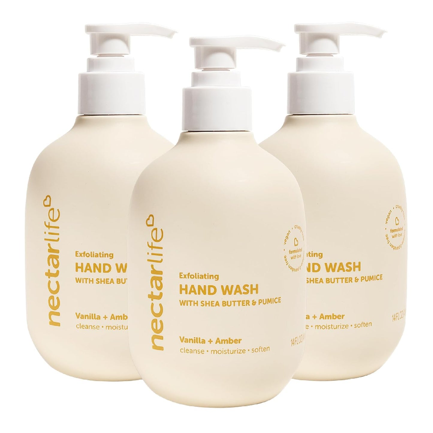 Nectar Life Exfoliating Hand Wash 3-Pack for Soft Hands