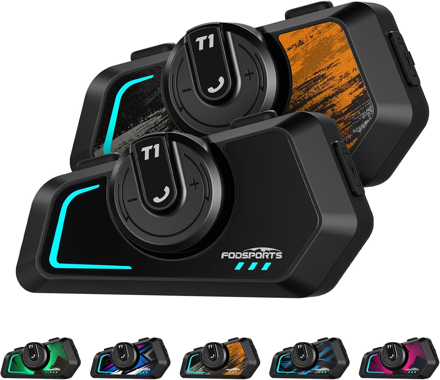 Fodsports T1 Motorcycle Bluetooth Intercom with Music Share