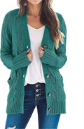 Women's Cable Knit Button Cardigan Sweater - Cozy Fall Layer