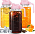 Mason Jar Pitcher 64 OZ Leak Proof Iced Tea Pitcher for Fridge
