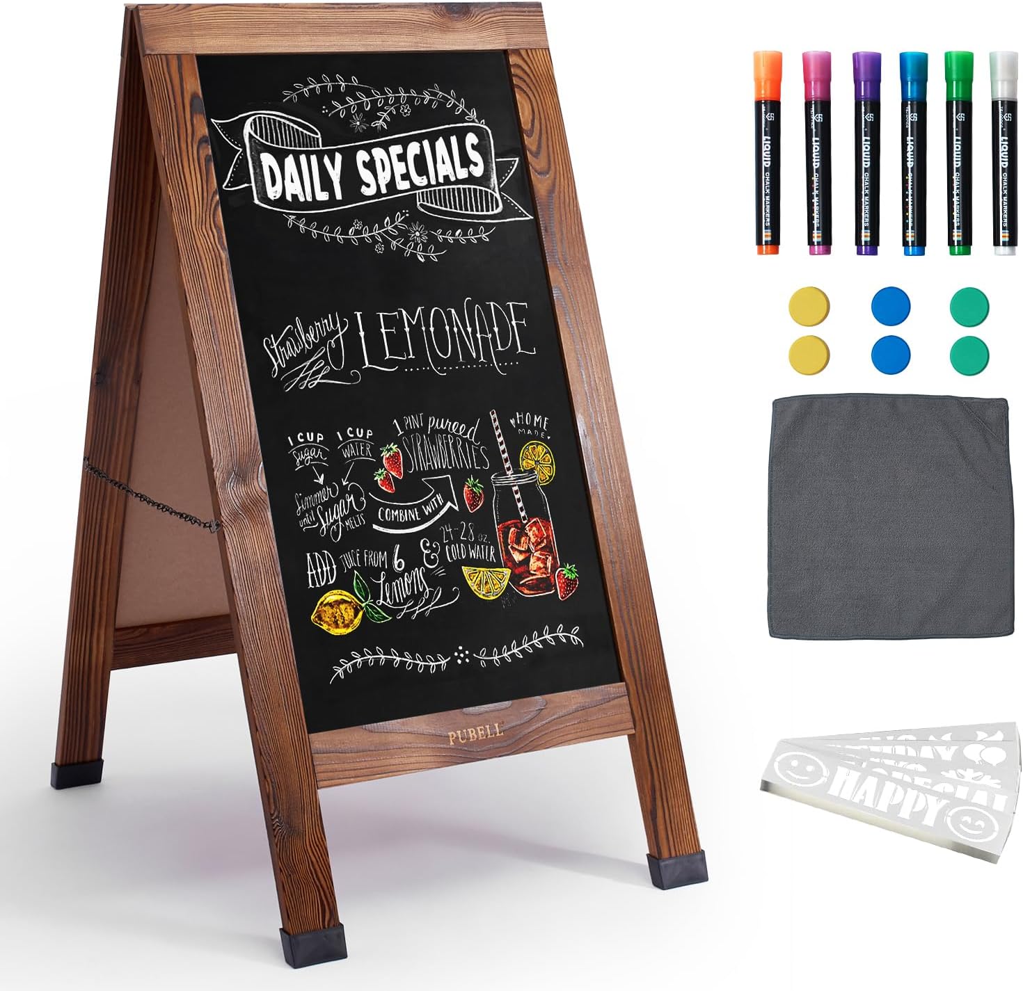 Large Sandwich A-Frame Chalkboard Sign for Outdoor Display