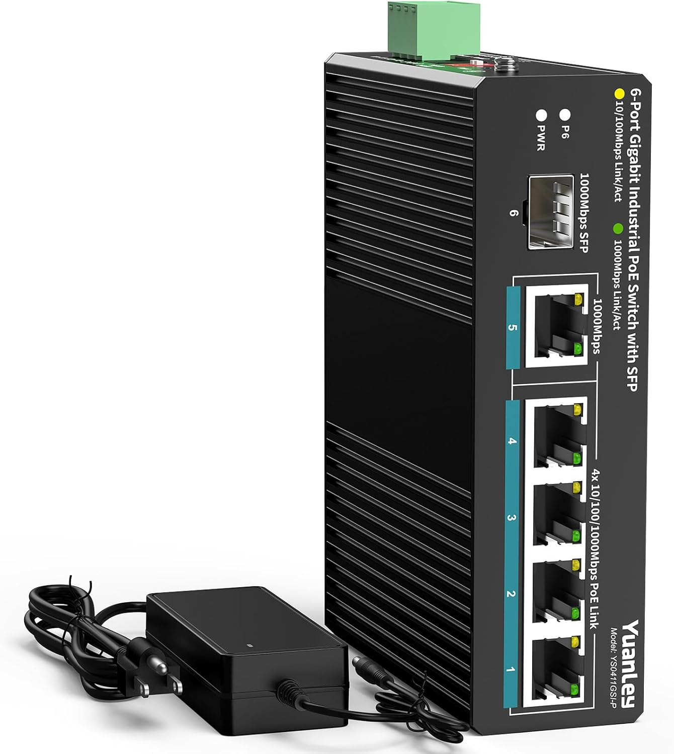 YuanLey 6 Port Industrial Switch with PoE for Reliable Networking