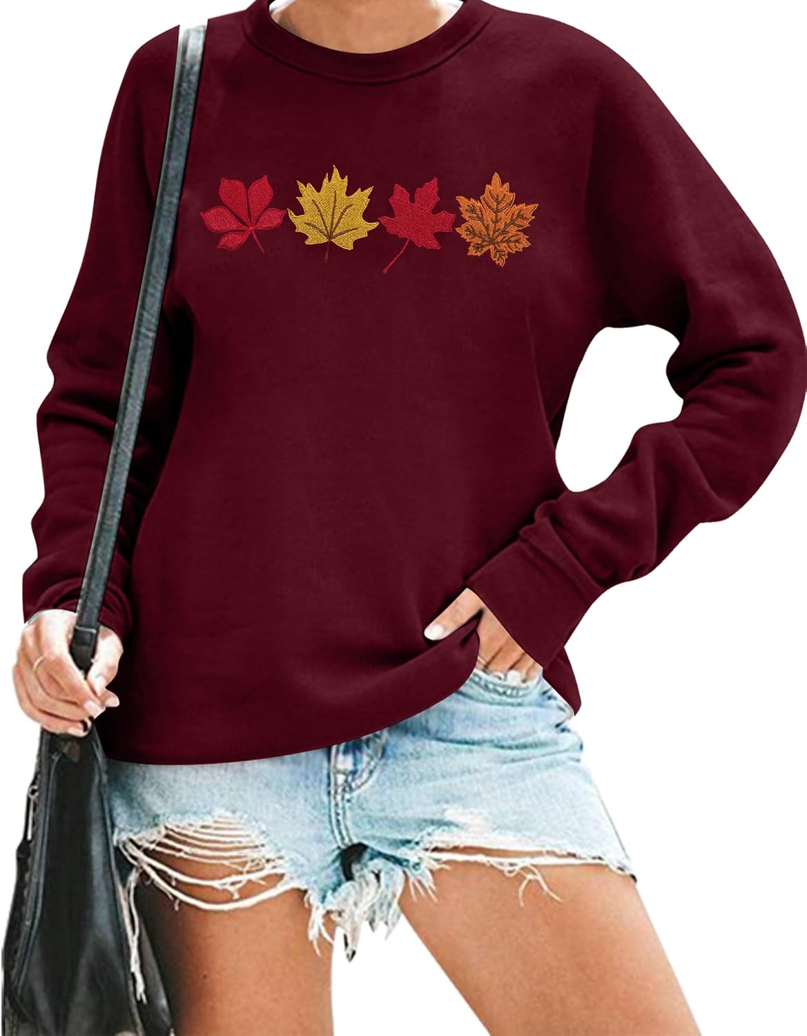 Cozy Maple Leaf Crewneck Sweatshirt