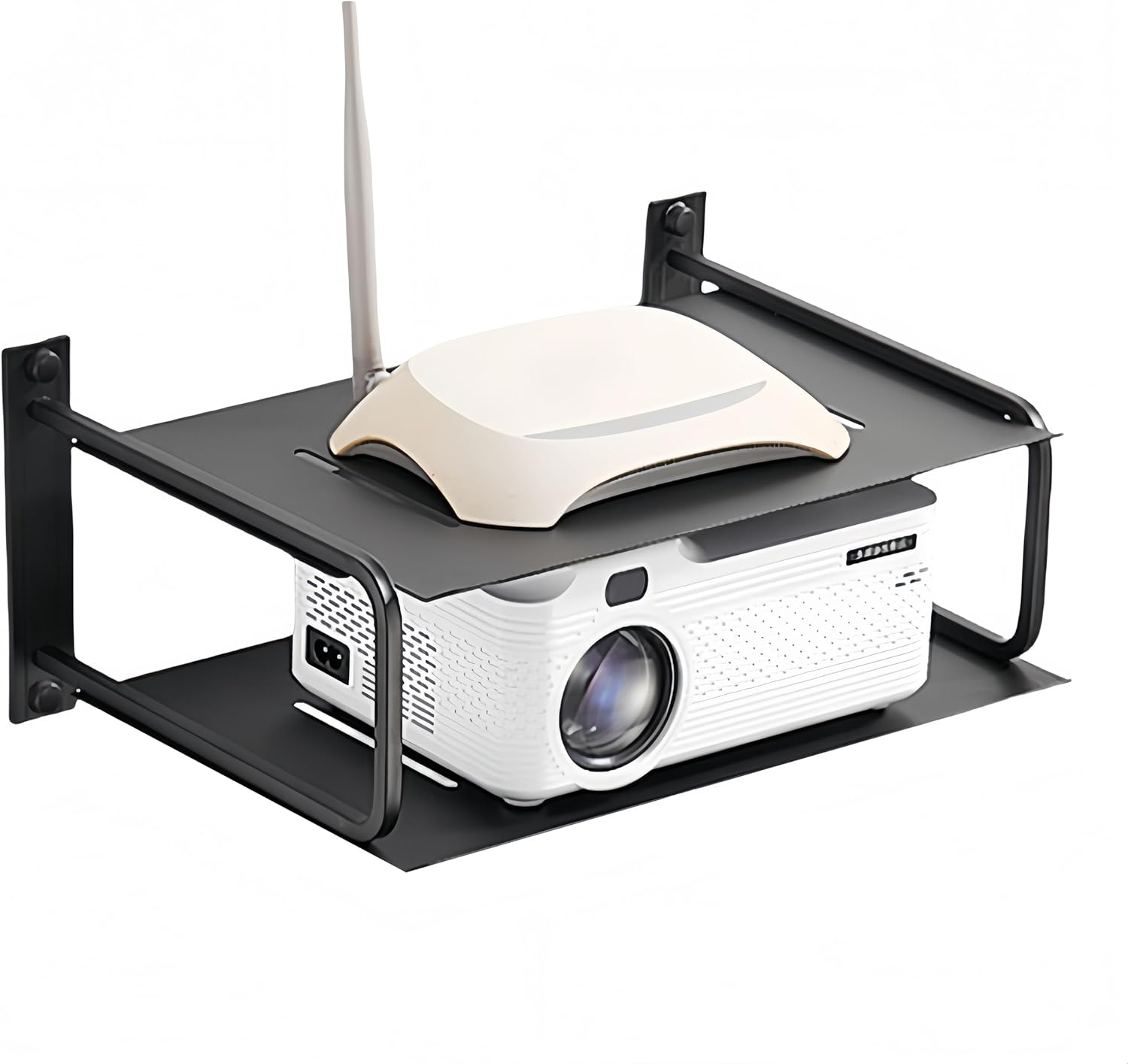 Wall Projector Shelf with Cable Hole - Organize & Declutter Your Space!