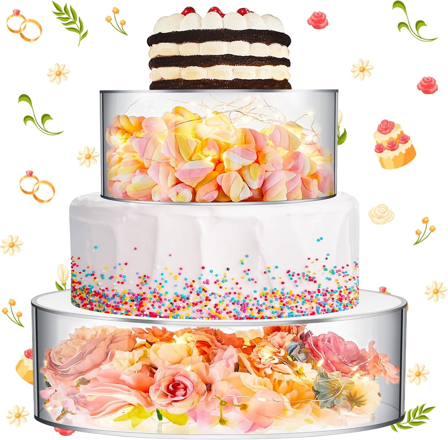 Sunnyray Acrylic Cake Stands Set for Stunning Dessert Displays