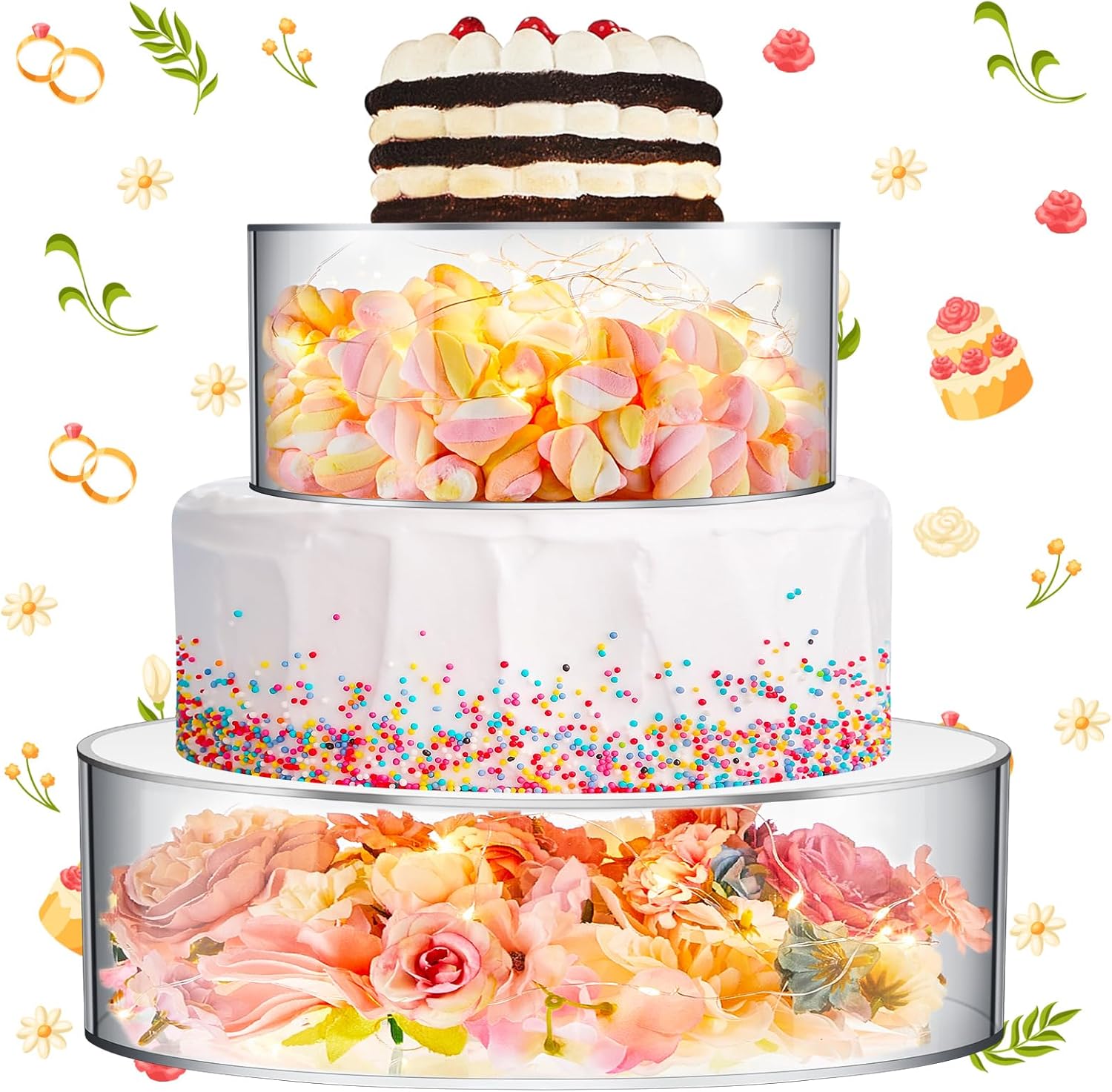 Sunnyray Acrylic Cake Stands Set for Stunning Dessert Displays